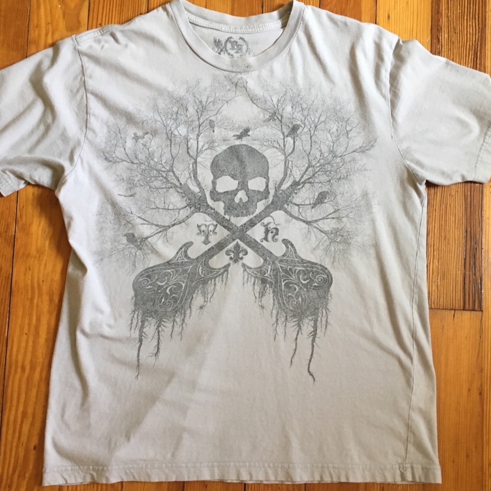TOXIC HAZARD skull and guitar graphic tee t-shirt